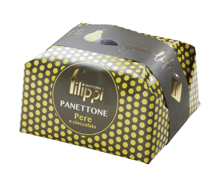 Panettone Pere Candite e Cioccolato Fondente 1 Kg Pasticceria Filippi