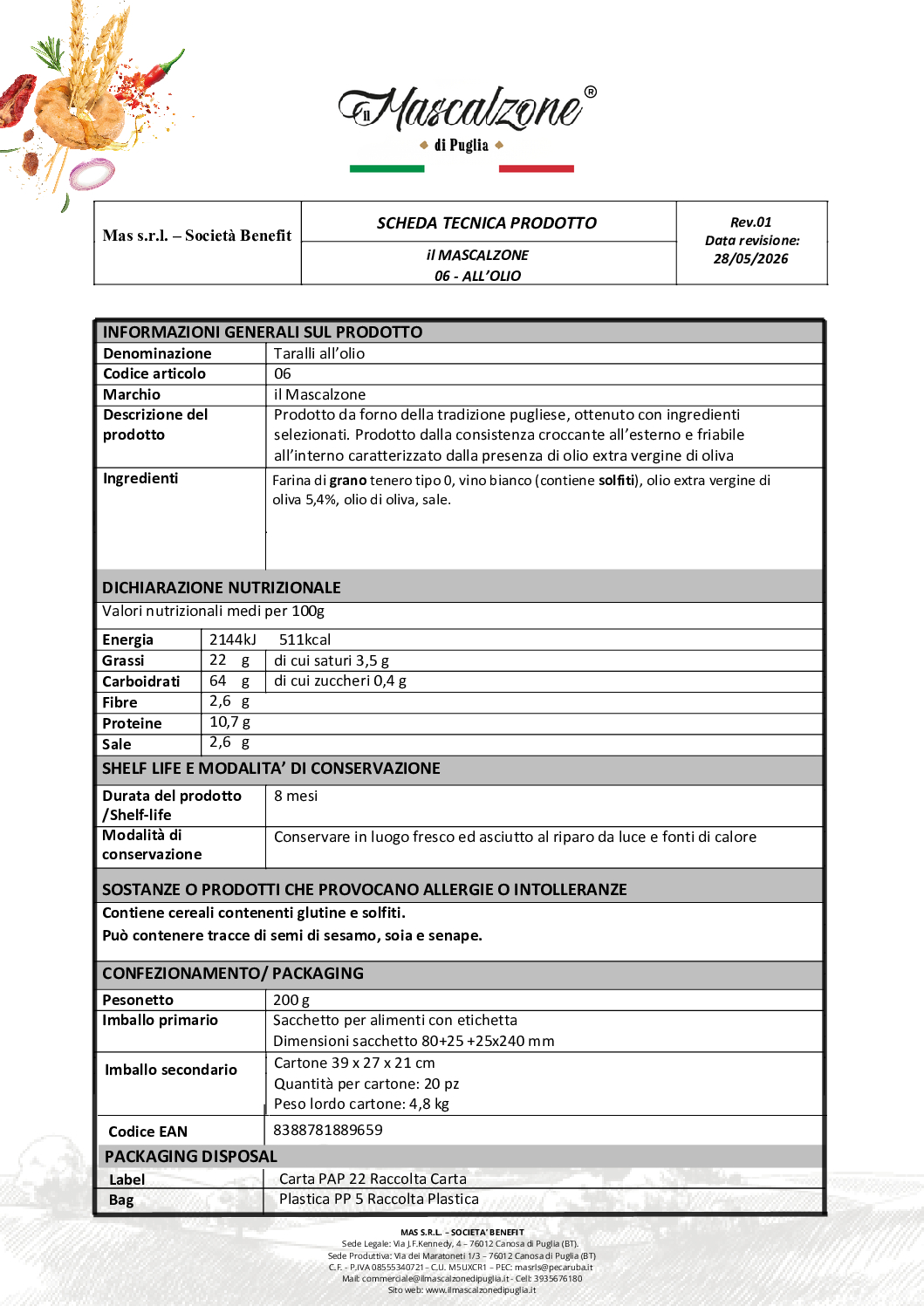 Tarallo tradizionale all'Olio 06 - Mascalzone - immagine 3
