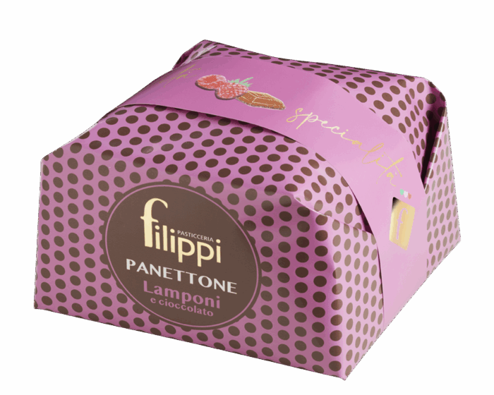 Panettone Lamponi e Cioccolato Fondente 500 Gr Pasticceria Filippi