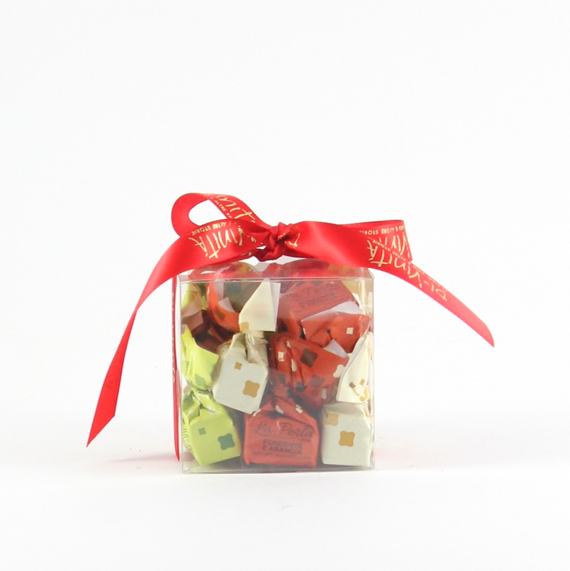 Mini tartufi di Cioccolato Caramello-meringa, Pistacchio-Cacao, Fondente-Arancia– La Perla