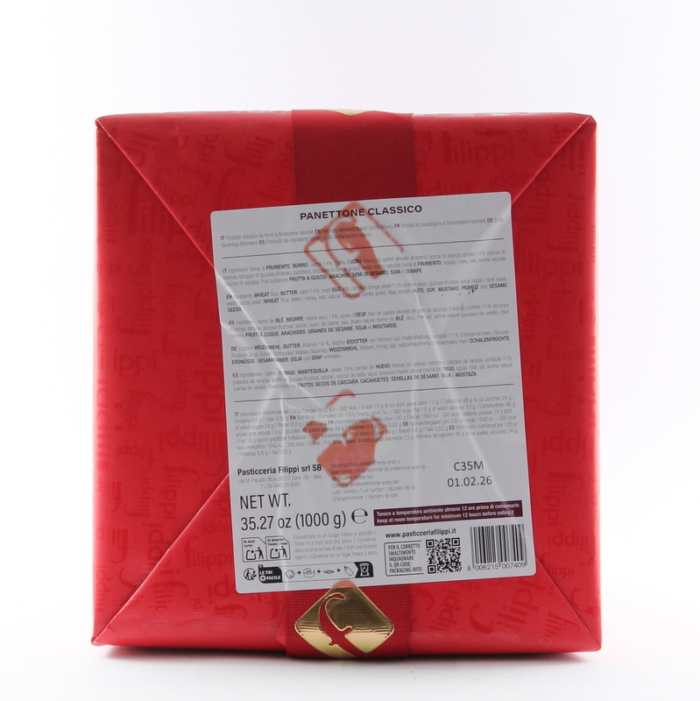 Panettone Damerino Classico Arancia candita e Uvetta 1 Kg Pasticceria Filippi - immagine 3