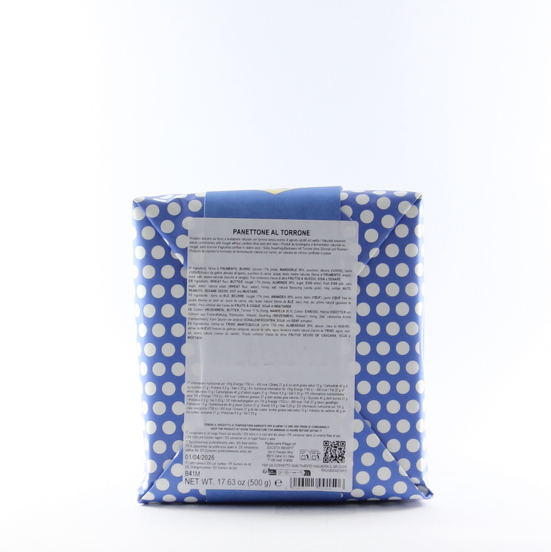 Panettone speciale al Torrone 500 Gr Pasticceria Filippi - immagine 3