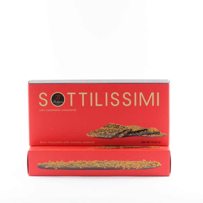 Sottilissimi Cioccolato Fondente con Caramello Croccante - Bodrato 