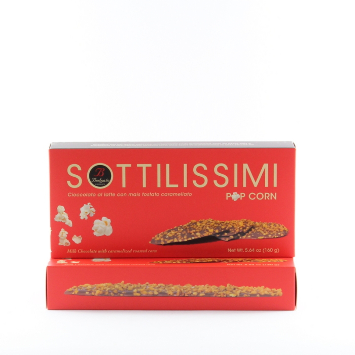 Sottilissimi Cioccolato al Latte con Pop Corn - Bodrato 