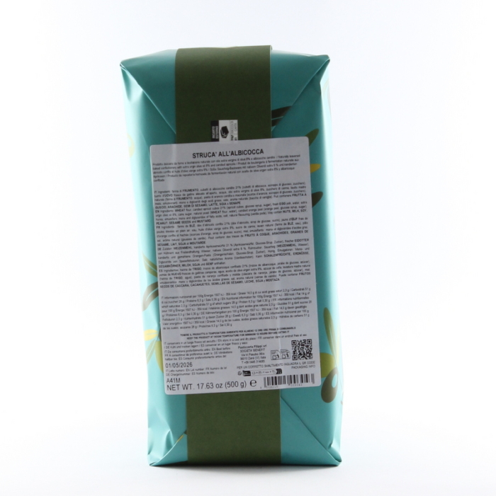 Struca' all'Albicocca 100% Olio Evo 500 gr - Pasticceria Filippi - immagine 3