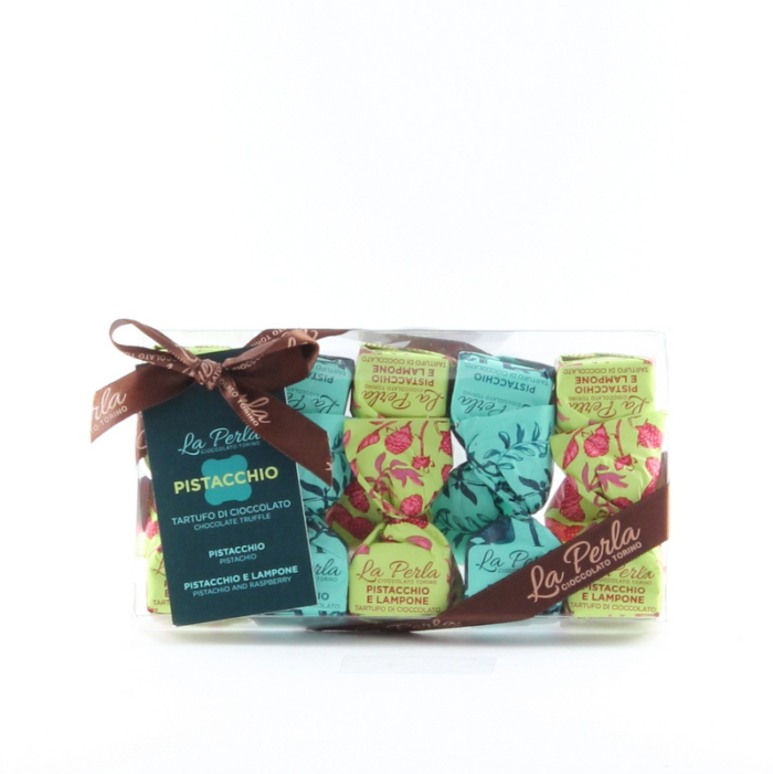Tartufi di cioccolato Pistacchio, Pistacchio e Lampone - La Perla