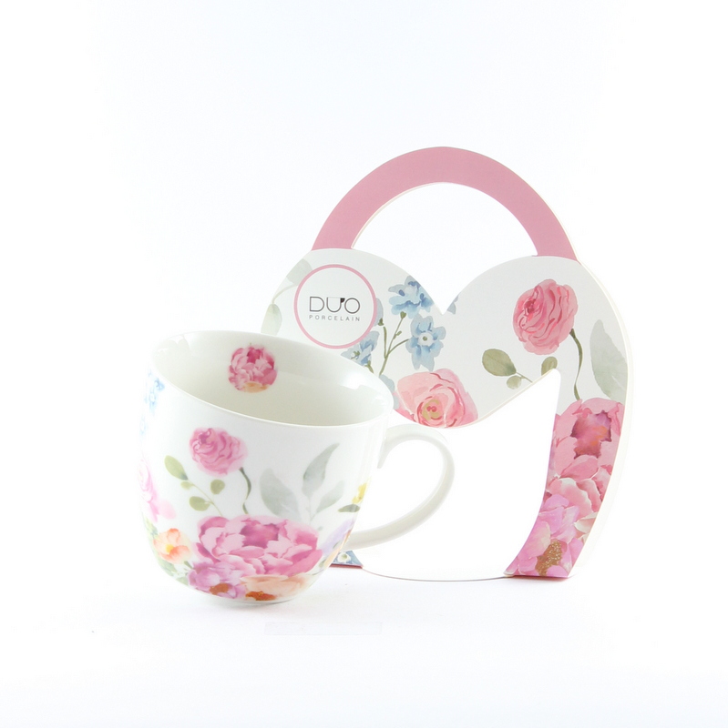 Mug o tazza "I Fiori Rosa" in porcellana - I Meridiani
