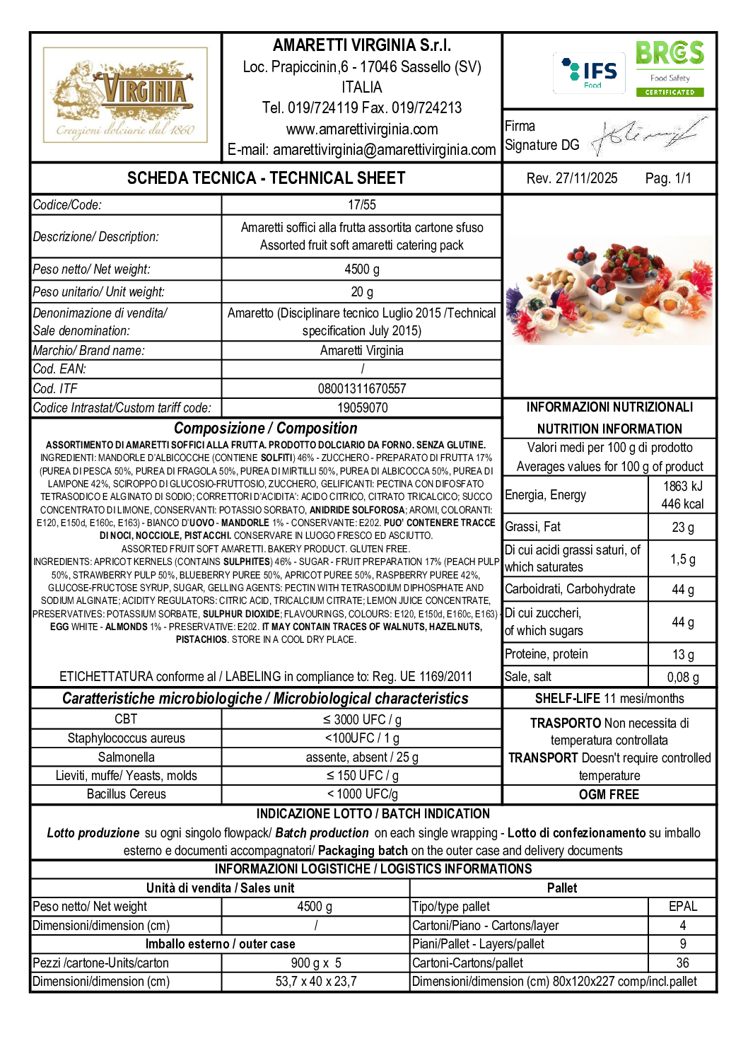 Amaretti classici alla Frutta sfusi (10 pz) - Virginia - immagine 2