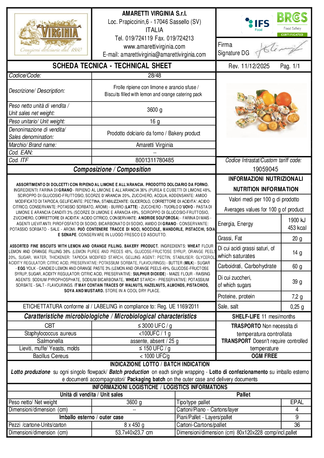 Frolle ripiene Arancia e Limone sfusi (10 pz ) - Virginia - immagine 2