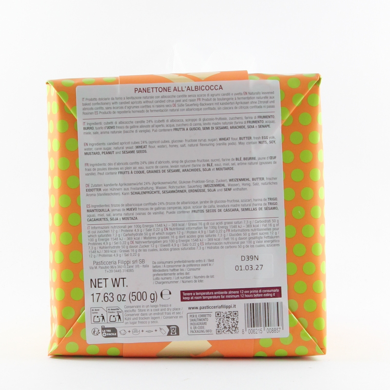 Panettone speciale con Albicocche candite 500 gr Pasticceria Filippi - immagine 3