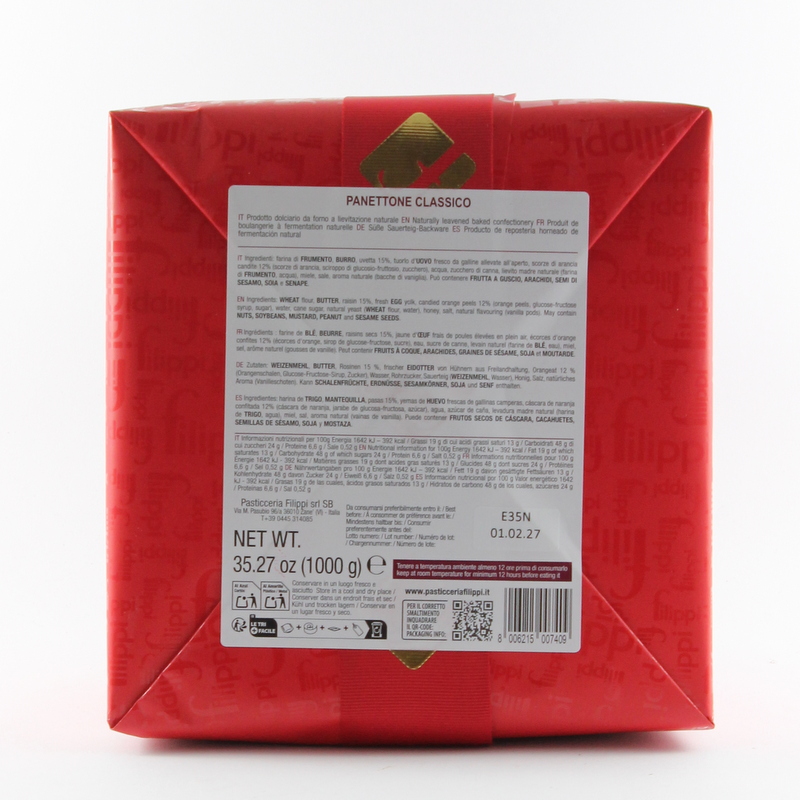 Panettone Damerino Classico Arancia candita e Uvetta 1 Kg Pasticceria Filippi - immagine 3