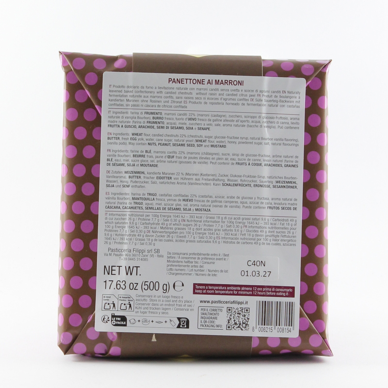 Panettone speciale ai Marroni 500 gr Pasticceria Filippi - immagine 3