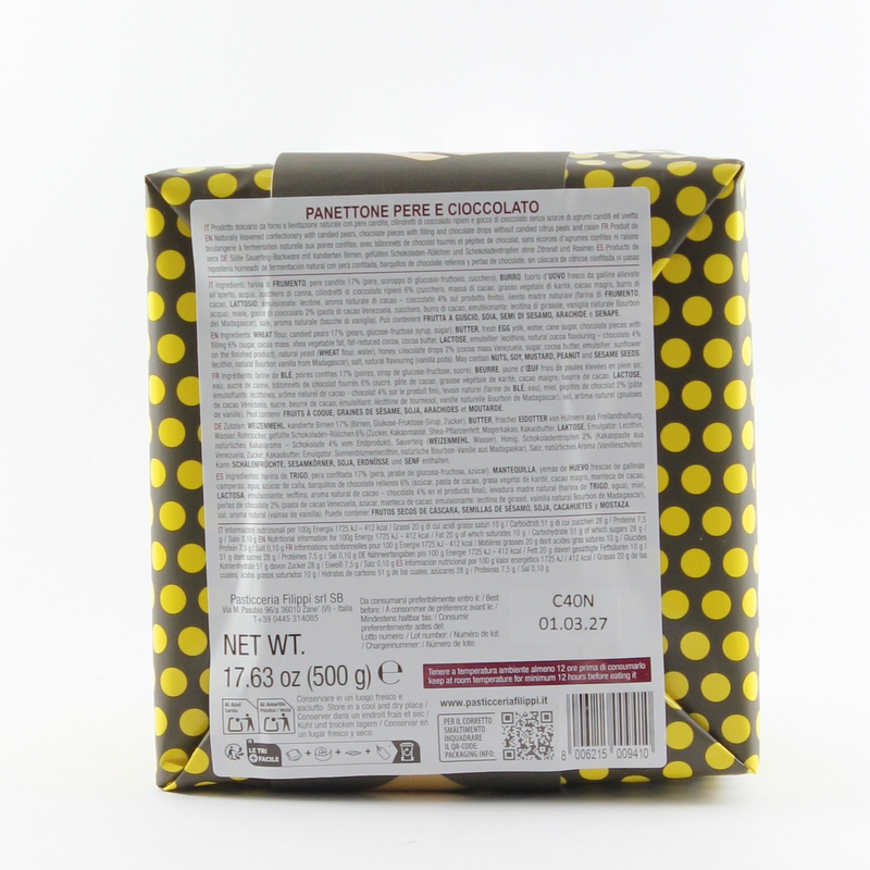Panettone Pere Candite e Cioccolato Fondente 500 gr Pasticceria Filippi - immagine 3