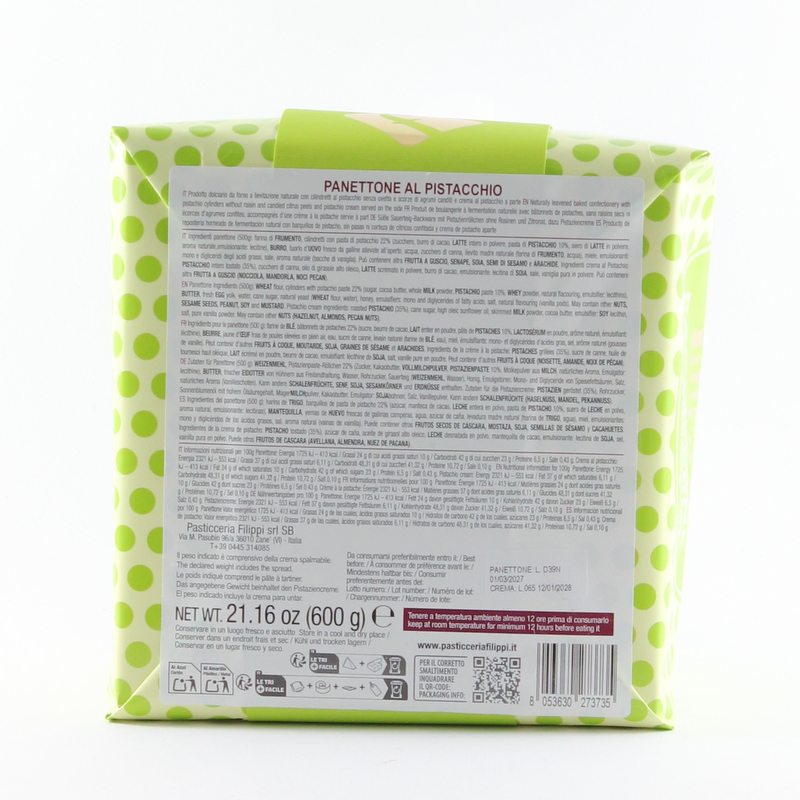 Panettone al Pistacchio 500 Gr Pasticceria Filippi - immagine 2