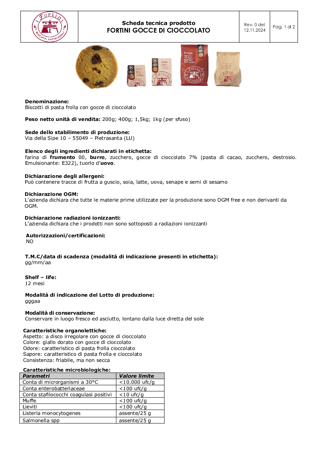 Biscotti Frollini alle Gocce di Cioccolato - I Fortini - immagine 6